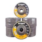 50 Peças disco flap curvo 4.1/2 115mm metais ferrosos Grão 120 Stein