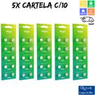 50 Pilha Bateria LR44 AG13 LR1154 5 Cartelas c/ 10 Baterias Energy Elgin