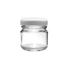 50 Pote De Vidro Redondo 40g C/ Tampa Metal Branca P/ Lembrancinhas