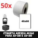 50 Rolos De Etiqueta Térmica para XD210 XD310 - 40x60