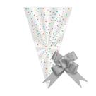 50 Saco Cone para Lembrancinha 14x22,5cm com Laço