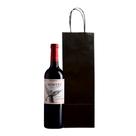 50 Sacola Papel Kraft Preto Para Garrafa Vinho Bebidas 12x36x8,5cm Loja Presente