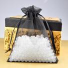 50 Saquinho de organza 7x9 cor preto com fita cetim