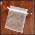 50 Saquinhos De Organza 10X15 Cm Branco Fita Cetim