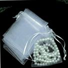 50 Saquinhos De Organza Branco 9x12cm P/ Lembrancinhas