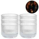 50 Suportes Castiçal Porta Velas Vidro Redondo Relevo 40ml