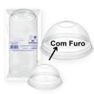 50 TAMPA BOLHA P/ COPO 300ML 330ML TRANSPARENTE 79MM SC:Com Furo