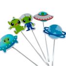 50 topper tag plaquinha para doces alien baby espaço