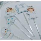 50 topper tag plaquinha para doces festa aniversário comemoração batizado anjinho roupa branca