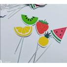 50 topper tag plaquinha para doces festa aniversário comemoração frutas frutinhas tropical limão melancia morango abacax