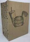 50 Un Saco sos kraft M impresso Lanche 19x12x26