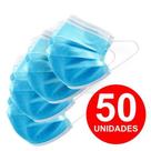 50 Unid Mascara De Proteção Descartável Azul Tnt Tripla Face 50 Unid Mascara De Proteção Descartável Azul Tnt Tripla Face