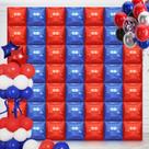 50 unidades de balões quadrados, vermelho, azul, 48 cm, kit de guirlanda DIY