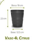 50 Vasos plástico Flexíveis Para Mudas 4 Litros Citrus