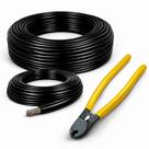 500 Metros Cabo de Aço 4.8mm 6x19 Vias Revest. Preto+Alicate Corte 6"