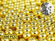 500 Perolas Douradas 8mm + Rebite Pregar Balancim Ou Alicate