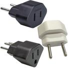 500 Plug Adaptador Chato 2 Pinos 3 Pinos 10a Preto Branco Margirius