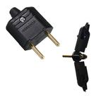 500 Tomada Plugue Plug Macho 2 Pinos 10a Preto Margirius