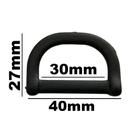 500un Meia Argola 30mm Preta Plástico Alça Bolsa Fita Lua