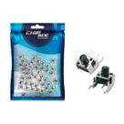 50x Chave Táctil 2 Terminais + Suporte 6 x 6 x 7mm 90º Graus