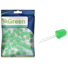 50x Led Difuso 10mm - Projetos Em Geral 2 Terminais Verde