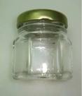 55 Mini pote de vidro sextavado 40ml c/ tampa Dourada