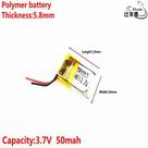 581013 C/50mah 5,8mmx10mmx13mm 2 Fios 3,7v Nova 581013 C/50mah 5,8mmx10mmx13mm 2 Fios 3,7v Nova