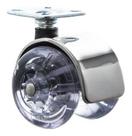 (5pç) Rodizio Placa Girat. Inox Roda Dupla 50mm Gel Silicone