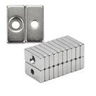 5pcs. Imã De Neodimio Retangular 20x10x4mm Com Furo - N35 5pcs. Imã De Neodimio Retangular 20x10x4mm Com Furo - N35