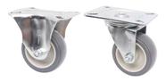(5pçs) Rodizio Placa Roda 3pol. Pvc (3 Giratorio + 2 Fixo)