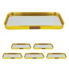 5un Bandeja Vidro espelho borda metal dourado retangular