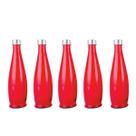 5un GARRAFA DE VIDRO TAMPA INOX ACQUA ÁGUA SUCO VERMELHO