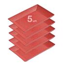 5un Petisqueira travessa Retangular 24cm Vermelho