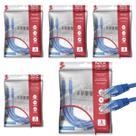 5x Cabo De Rede Internet Gigabit Cat5e Até 1gb Azul 3 Metros