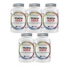 5x Complexo Vitaminas Adek A, D, E, K 300 Cápsulas 500mg - Flora nativa do Brasil