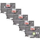 5x Fita X-full Vermelha Rotulador Brother Tze-431 Pt-h110 Vermelho