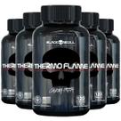 5x Thermo Flame Termogênico 120 Tab Cada Black Skull