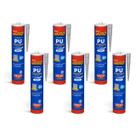 6 Adesivo Selante Pu 360g Fixa Tudo Branco Cola Metal Mármore Vidro Azulejo Granito Concreto Gesso
