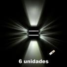 6 Arandela Externa Preta Facho Duplo 2 Aletas Ali76 + Led 3w 6000k 6 Arandela Externa Preta Facho Duplo 2 Aletas Ali76 + Led 3w 6000k
