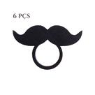 6 Argolas Para Guardanapo Bigode, Dia Dos Pais - Toque 3D - Cor Preto 6 Argolas Para Guardanapo Bigode, Dia Dos Pais - Toque 3D - Cor Preto