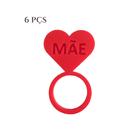 6 Argolas Para Guardanapo Coração De Mãe / Mesa Posta 6 Argolas Para Guardanapo Coração De Mãe / Mesa Posta