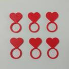 6 Argolas Para Guardanapo Coração / Mesa Posta 6 Argolas Para Guardanapo Coração / Mesa Posta