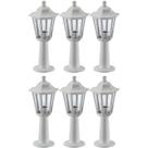 6 Balizadores Clássicos Brancos 44cm Luminárias de Chão Lente Transparente Gregos Dital 6 Balizadores Clássicos Brancos 44cm Luminárias de Chão Lente Transparente Gregos Dital