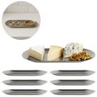 6 Bandejas Aço Inox 18cm Oval Multiuso Prata Joias Elegante 6 Bandejas Aço Inox 18cm Oval Multiuso Prata Joias Elegante