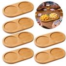 6 Bandejas Bambu 19,5cm P/ Utilidades Domésticas Servir 6 Bandejas Bambu 19,5cm P/ Utilidades Domésticas Servir