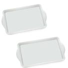 6 Bandejas de Melamina Com Alça Travessa Decoração 33x23cm 6 Bandejas de Melamina Com Alça Travessa Decoração 33x23cm