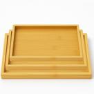 6 Bandejas Travessa Bambu Retangular Decoração Café Lavabo