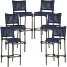 6 Banquetas Haiti em Corda Náutica Alumínio Balcão Edícula Cozinha Trama Original 6 Banquetas Haiti em Corda Náutica Alumínio Balcão Edícula Cozinha Trama Original