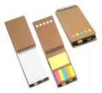 6 Bloco De Anotações Ecológico Caneta E Post it Espiral
