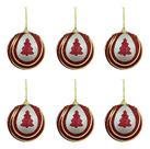 6 Bola Bolinha Natal Enfeite Vermelha Decoração material sintético